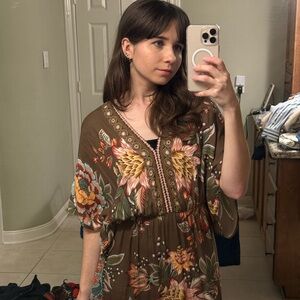 Farm Rio for Anthropologie Valentina Maxi Dress XS